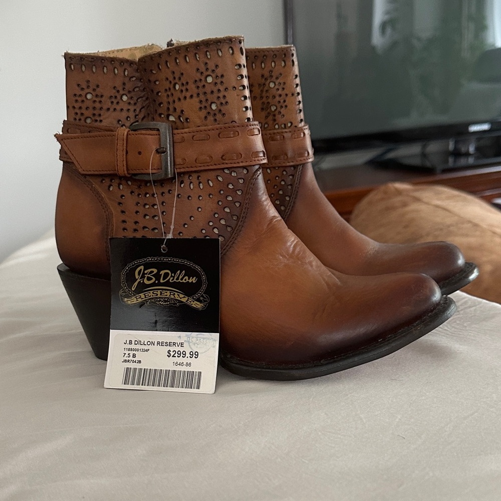 J.B. Dillon Tan Leather Western Boots